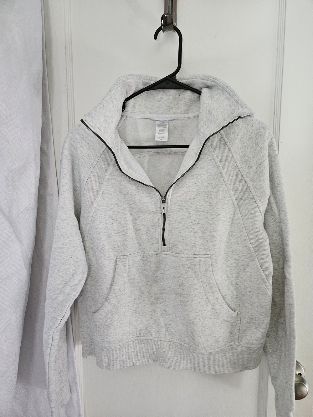 Jockey Light Gray Half-Zip Cowl Pullover Sweater